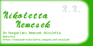 nikoletta nemcsek business card